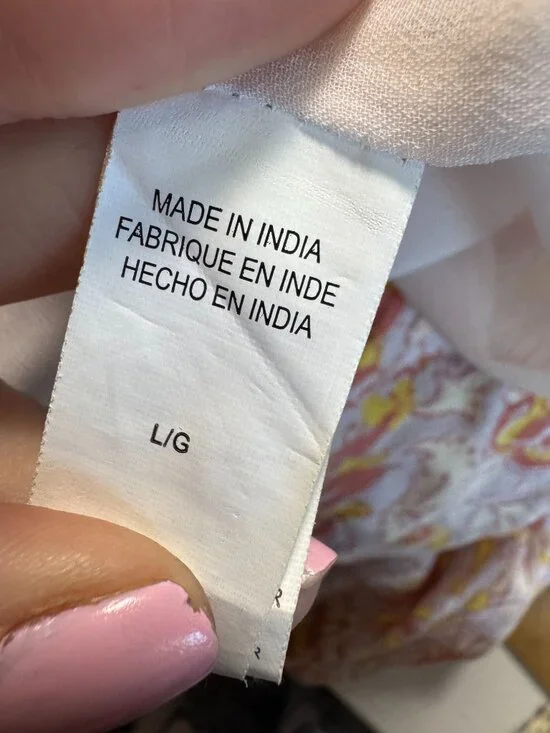 Lucky Brand Floral Flutter Sleeve High Low Maxi Dress Size Large - Picture 12 of 14